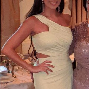 BCBG dress. Green one shoulder. XS